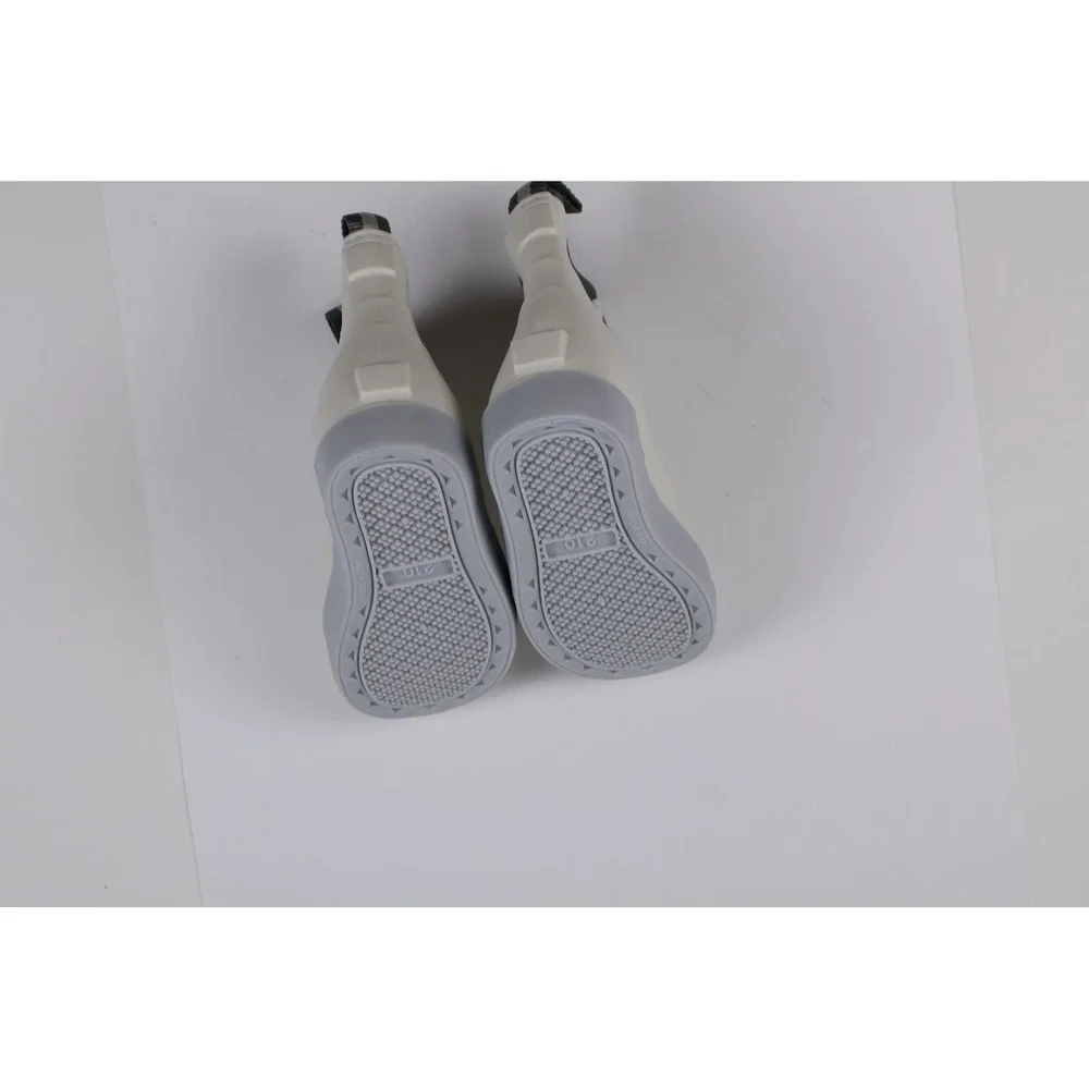 LFH Rain Boots Chelsea Waterproof White Green Size 210 NEW